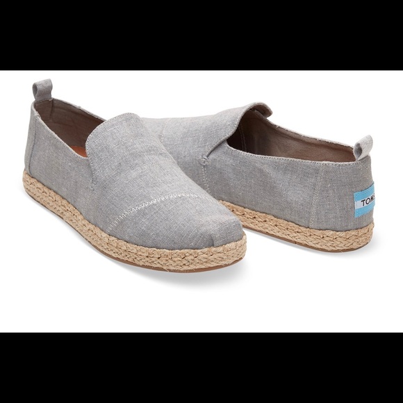 drizzle grey slub chambray women's espadrilles